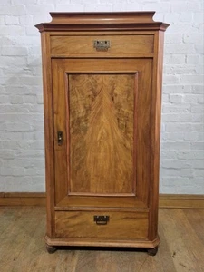 Antique continental Danish tall side cupboard / linen cabinet / cocktail cabinet - Picture 1 of 20