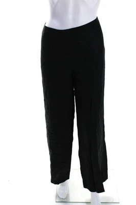 Pantalones de vestir para mujer Agnona con cierre de gancho frente plano pierna ancha negros talla 44 Foto 1 de 4