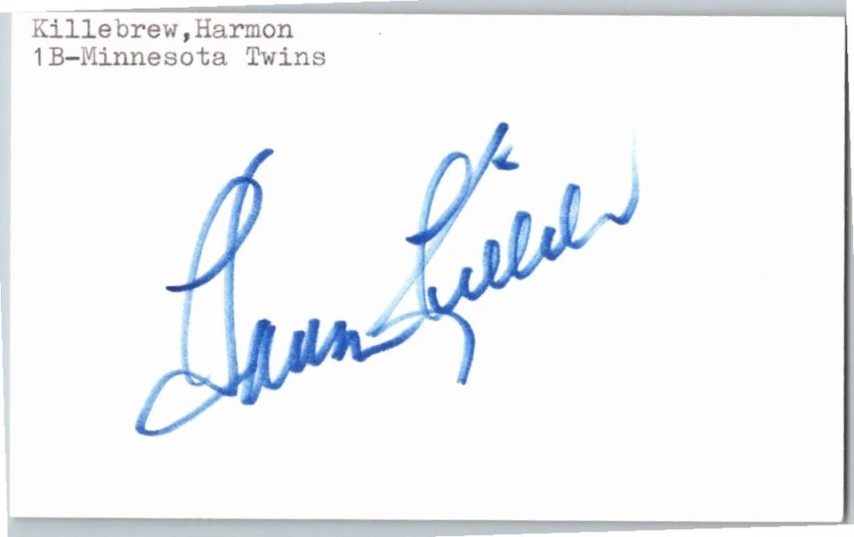 -Harmon Killebrew- (d.2011) Signed/Autograph/Auto Index Card Twins HOF MLB - Image 1 of 1