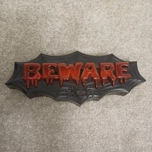 Halloween BEWARE Doorbell Sign Animated Light-up Music Toccata & Fugue Dasini - Picture 1 of 4