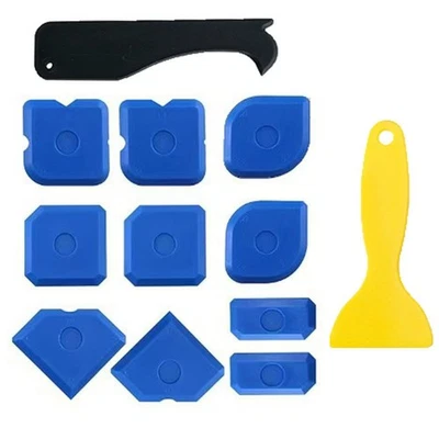 12 Pack Silicone Caulk Tools Set with Angle Scraper and Glass Glue Blade - Image 1 of 4