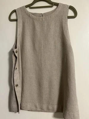 Universal Standard Tan Sleeveless Linen Blouse Size Small  - Image 1 of 4
