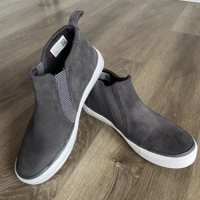 Zapatilla deportiva TOMS Bryce de caña alta para mujer talla 7,5 gris gamuza elástica Gore Pull On Foto 1 de 4