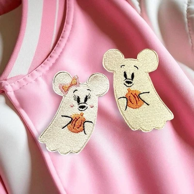 Disney Cutie Collection Inspired Ghost Boo Mickey Minnie Embroidered Patch Set - Image 1 of 4