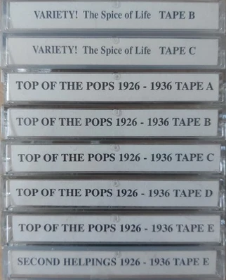 8 x MIXED VARIETY ARTISTS (1926 - 1936) CUSTOM RECORDED Cassette Tape Albums - Image 1 of 4