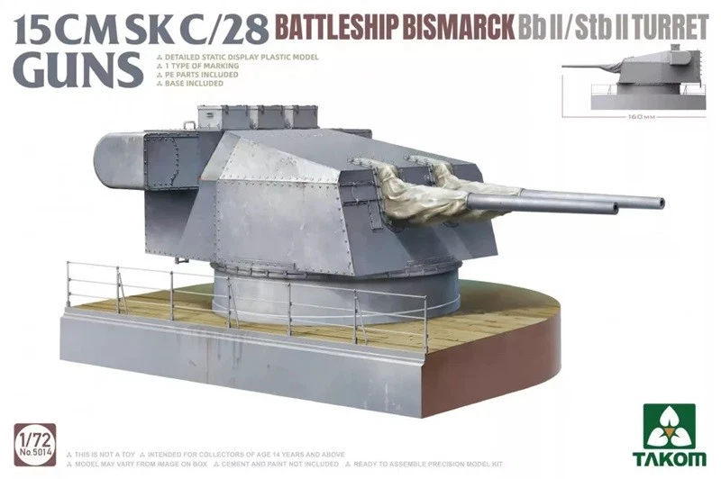 Takom TAK5014 - 1:72 15 Cmsk C/28 Battleship Bismarck BB II/Stb II Turret - Neu - Bild 1 von 1