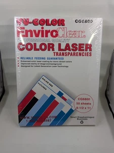 NEW! Vu-Color EnviroClear CG6800 Color Laser Copier Transparencies 50 Sheets BN - Picture 1 of 8