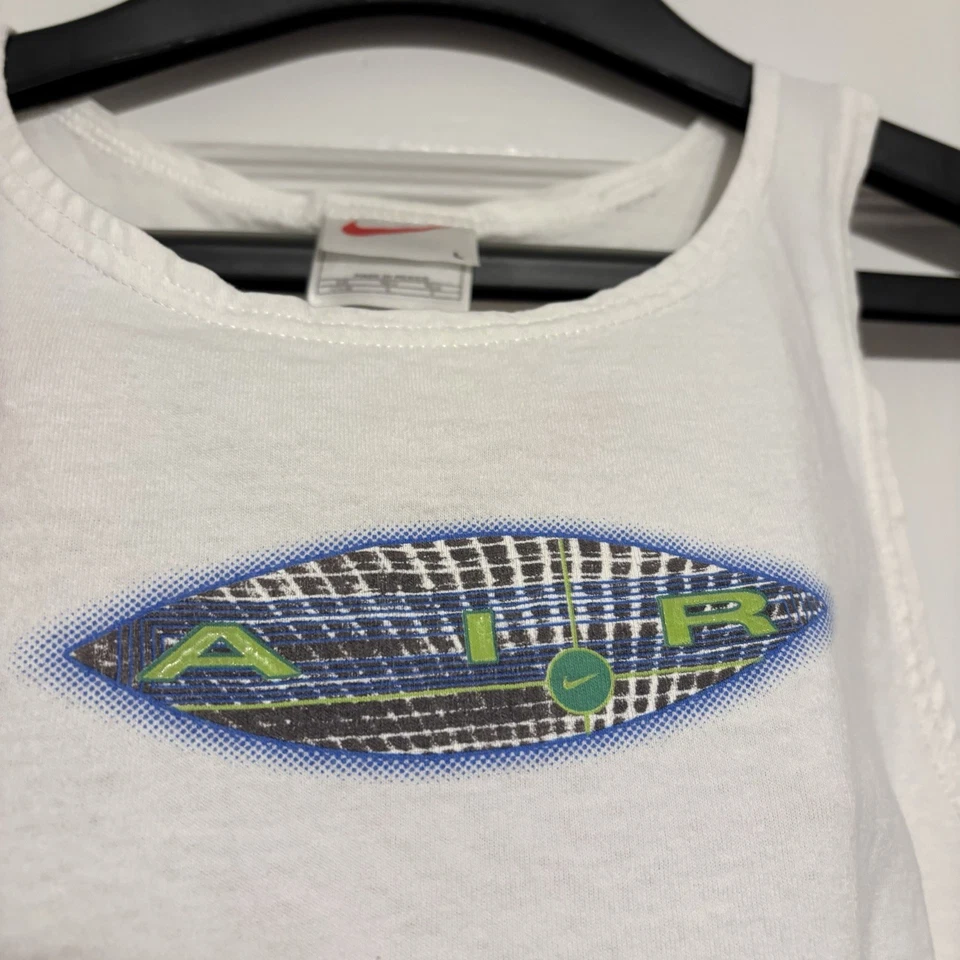 Nike Shirt Boys White Red Crewneck Basketball Hoops Vintage Tank Top Youth Kids* - Image 1 of 3