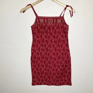 Ralph Lauren Red Paisley Bandana Print Zip Up Sleeveless Dress Girls 8 - Picture 1 of 10