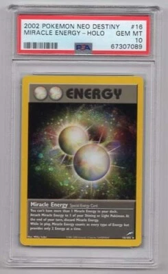 MIRACLE ENERGY POKEMON NEO DESTINY PSA  #67307089 GRADED GEM MINT 10 SWIRL  2000 - Image 1 of 2