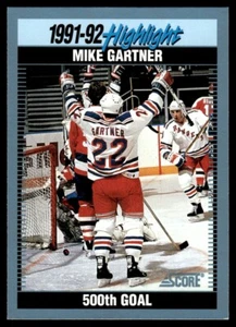 1992 Score Canadian #443 Mike Gartner - New York Rangers - HOF - Picture 1 of 2
