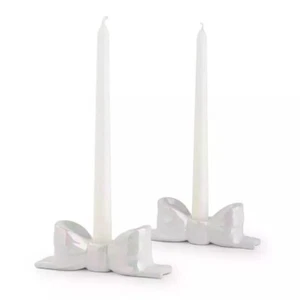 Juego de 2 Candelabros Target Bullseye Cerámica Iridiscente Cónico en Forma de Arco Nuevo - Imagen 1 de 2