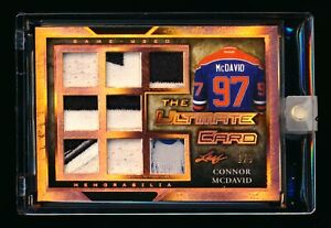 2016 LEAF ULTIMATE CONOR MCDAVID RC 8 LOGO PATCH/JERSEY RELIC ROOKIE SSP #1/9!