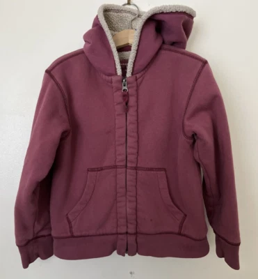 Lands' End Sherpa Forrado Sudadera con Capucha Cremallera Completa Chaqueta Ligera Talla 7 Rojo Niños Foto 1 de 4