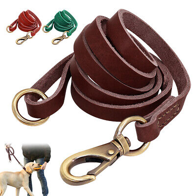 Genuine Leather Dog Lead Strong Handcraft Braided Dog Training Leash Large Brown • 16.58€