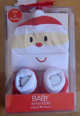 Baby Essentials Christmas Santa Claus Hat + Booties Set 0-6 Months Unisex - Image 1 of 2