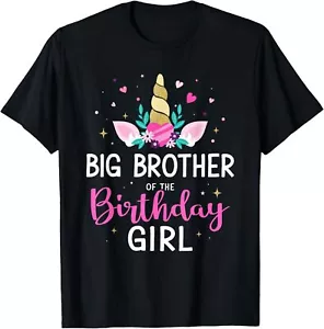 Big brother of birthday girl matching family unicorn party T-Shirt Hoodie - Picture 1 of 12