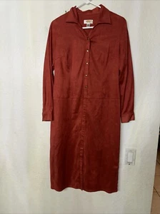 Talbots Rusty Suede Midi Dress Size 8 - Picture 1 of 18