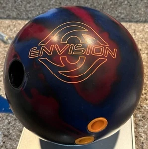 USED Ebonite Envision Solid Reactive Bowling Ball, Navy/Red/Black, 15 LB (K) - Picture 1 of 2