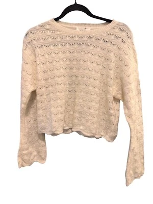 Zara Junior White Crochet Sweater Youth Size 11-12 | Lightweight Knit NWT - Image 1 of 4