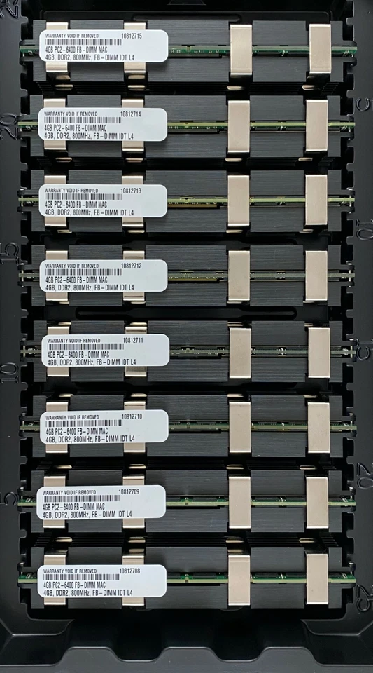 32GB Mac Pro 3,1 (8x4GB) PC2-6400 DDR2  800MHz  2.8, 3.0, 3.2GHz Memory Ram - Image 1 of 1