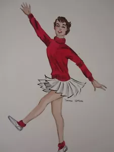 Vintage Fashion Commercial Illustration Original Art Cheerleader Outfit 1950s - Picture 1 of 3