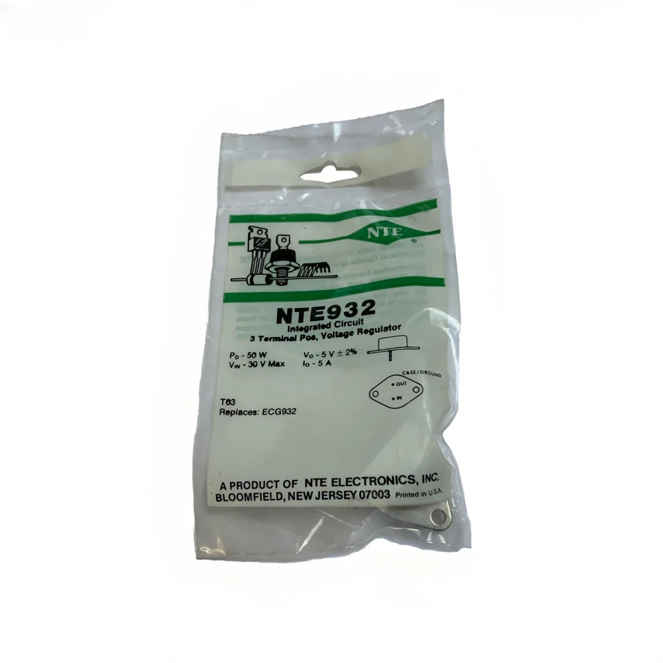 NTE932 IC 3 Terminal Positive Voltage Regulator TO3 ECG932 - Image 1 of 1