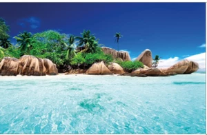 GREAT ART® Poster - Seychelles – Island Paradise Crystal Clear Blue Sky 55 x 39 - Picture 1 of 2