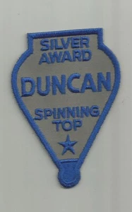Vintage 1950's-60's Duncan Spinning Top Patch Silver Award old Twill Unsewn Nice - Picture 1 of 2