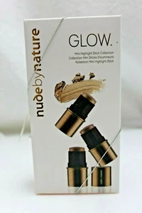 Nude By Nature Glow 3pc Mini Highlight Stick Kit in Champagne Rose Bronze New - Picture 1 of 4