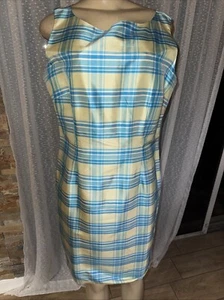 BOB MACKIE Studio Silk Dress Sleeveless Plaid Sheath Dress Sz 10 bhc - Picture 1 of 10