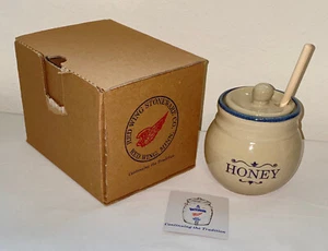 Red Wing Stoneware Honey Pot Jar With Lid, Dipper, Box, Unused - Picture 1 of 3