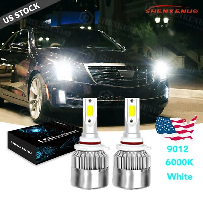For Cadillac ATS 2013-2017 - 9012 LED Headlight 6000K White Bulbs High/Low Beam - Image 1 of 4