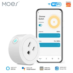 MOES WiFi Smart Power Dimmer Plug Switch Socket Outlet Timer Alexa Google APP - Picture 1 of 14