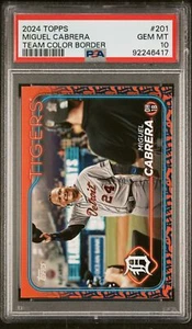 *PSA 10* Miguel Cabrera 2024 Topps - Team Color Border #201 - Detroit Tigers - Picture 1 of 2