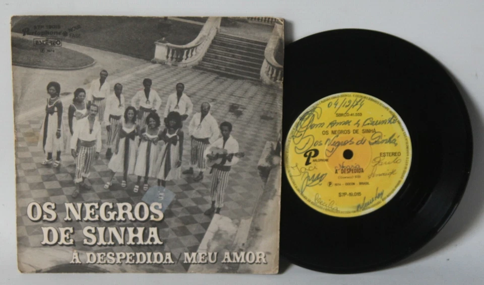 Os Negros De Sinha ‎– A Despedida - 1974 Brazil Vinyl 7" Single - Signed - Image 1 of 4