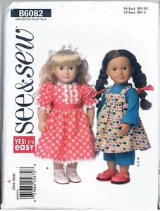 OOP Butterick 6082 Doll Clothes for 18 inch Doll Pattern Fits American Girl - Picture 1 of 2