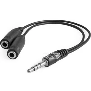 Adaptador Divisor Jack Macho 4 Pines a Doble Hembra 3,5mm Auriculares Micro v320 - Imagen 1 de 1