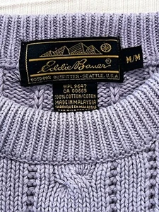 Suéter tejido con cable vintage Eddie Bauer para mujer Fisherman M Y2K CottageCore - Imagen 1 de 7