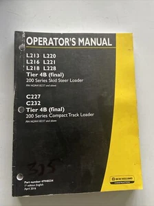 New Holland L213 L223 L215 L225 Skid Steer Loader Operators Manual Ship Priority - Picture 1 of 6