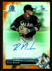2017 1st Bowman Chrome Orange Refractor /25 Riley Mahan Auto Autograph RC ROOKIE - Picture 1 of 3