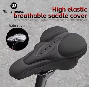 West Biking MTB Sattelbezug Fahrradsitz Silikon Gel Sattelüberzug Polster Kissen - Bild 1 von 19