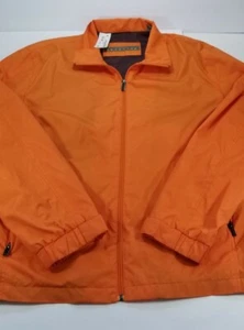 Kenneth Cole Reaction Orange Full Zip Windbreaker Golf Jacket Mens Size L - Picture 1 of 10