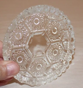 Vintage Italian Pressed Glass Sawtooth Ashtray Cut Crystal Starburst Pattern - Picture 1 of 6