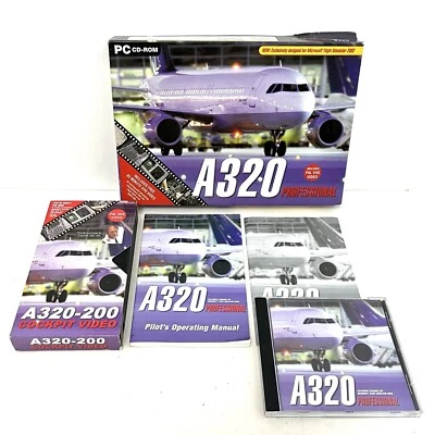 Big Box PC Game A320-Professional For Microsoft Flight Sim 2002  Manuals & VHS - Image 1 of 4