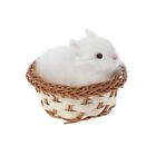 Hare Rabbits In Basket Furry Plush Craft Collectible For Children Kids
