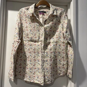 Sportscraft Liberty Multicoloured Floral Print Long Sleeve Blouse 12 Linen - Picture 1 of 10