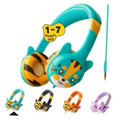  Auriculares con cable para niños pequeños de 1 a 7 años — 85 dB volumen turquesa conector de 3,5 mm Foto 1 de 4