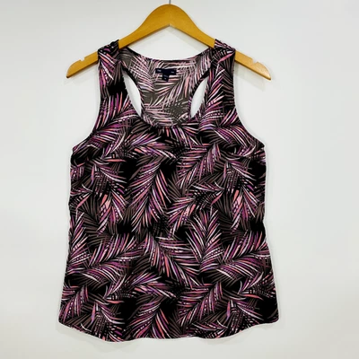 Gap Tank Women’s Medium Pink Racerback Top Shell Leaf Pattern Athleisure - Image 1 of 4