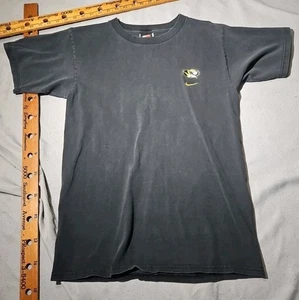 Vtg Nike Shirt Mens Small Black Missouri Mizzou Tigers Football Logo Tee 90s Y2K - Picture 1 of 12